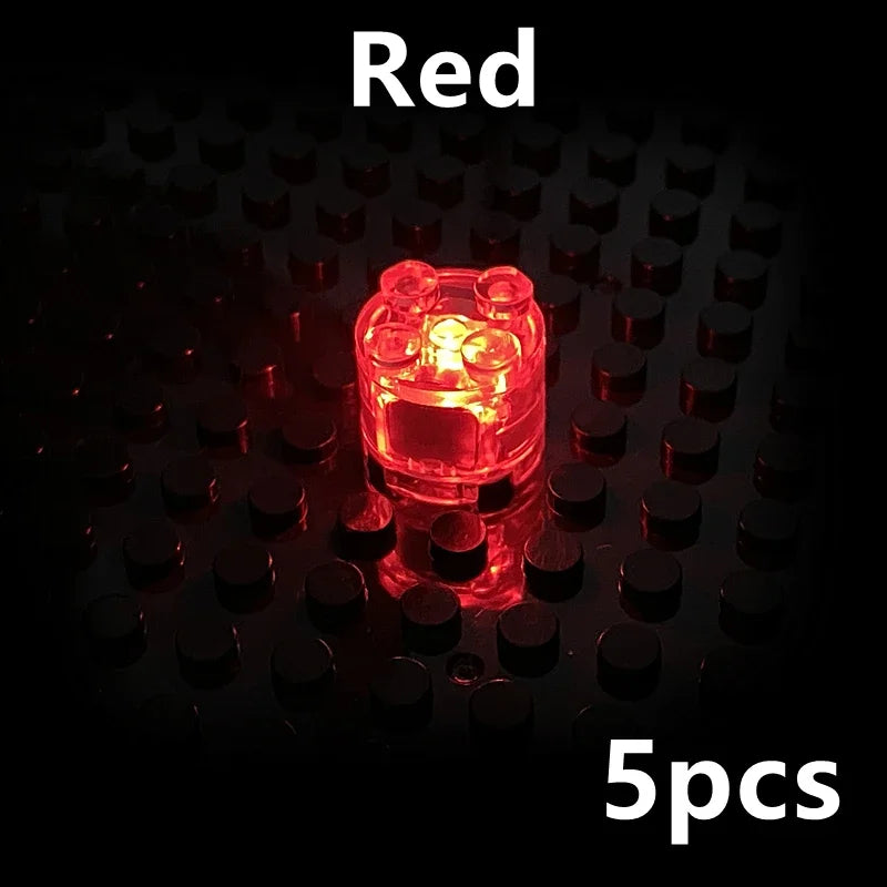 5pcs 2x2 dot LED Light Up Colorful Accessories Classic Brick Education Light-Emitting Compatible Leduo  Building Blocks Kid