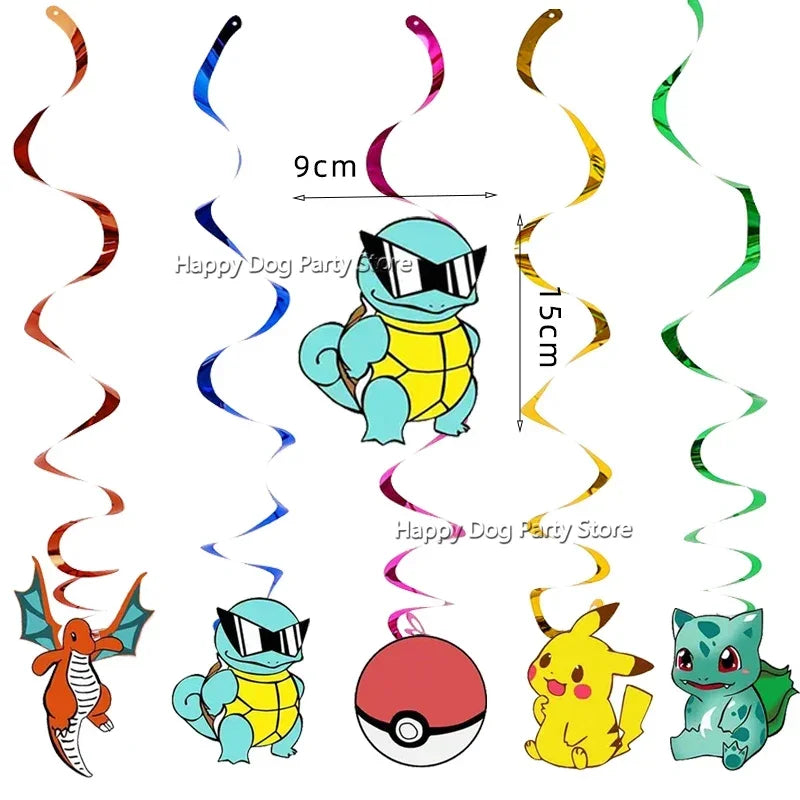 Pokemon Birthday Party Decoration New Yellow Pikachu Balloons For Kids Event Supplies Tableware Banner Backdrop Tablecloth Decor