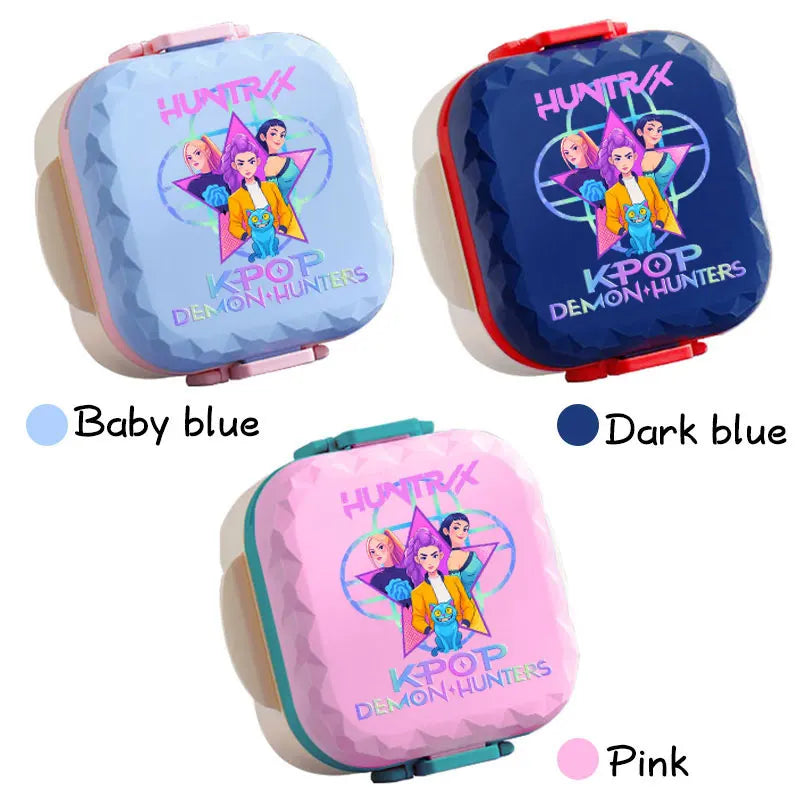800ml For KPop Demon Hunters Lunch Box Microwave Heating Anime HUNTR/X Rumi Mira Zoey Bento Box BPA Free Comes with Tableware