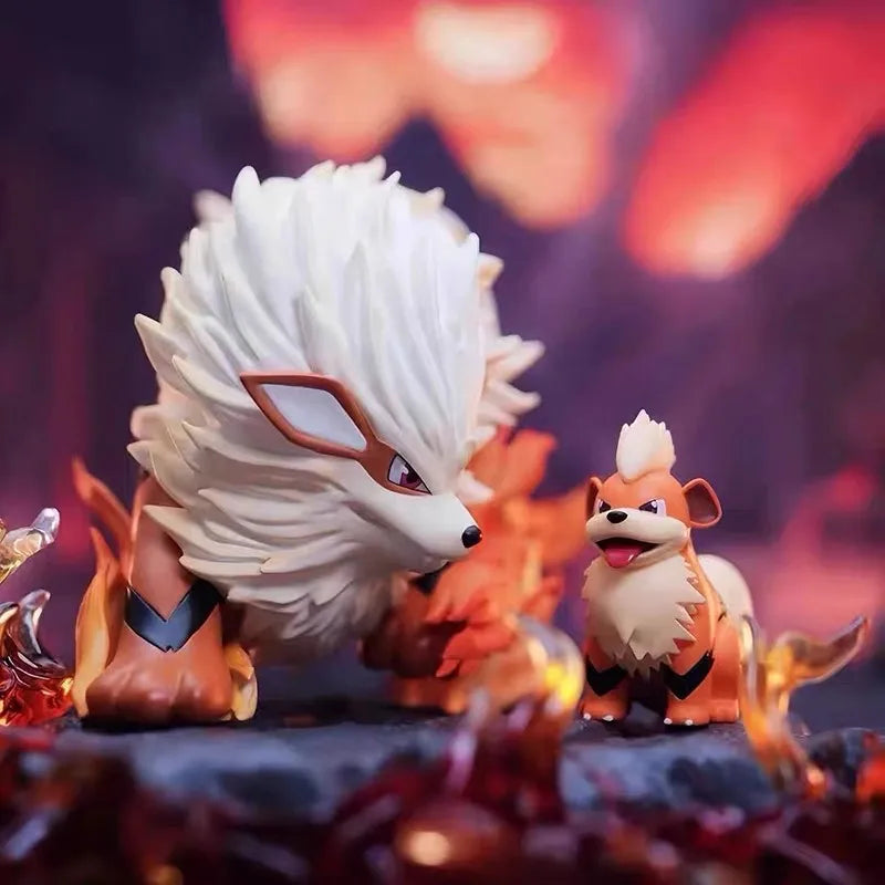 Arcanine And Growlithe Anime Figurine Model Kawaii Decoration Doll Children Toys Statue Collectible Ornament Boys Gifts