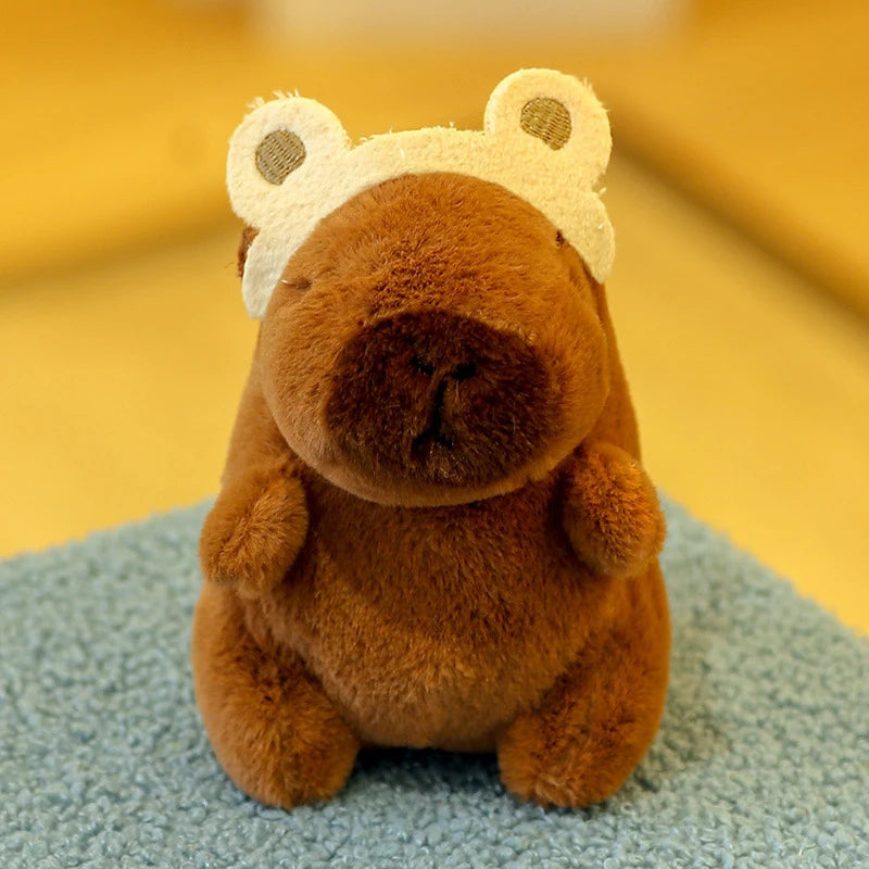 Cartoon Capybara Plush Keychain Bag Pendant Hanging Decoration Cute Stuffed Doll Toy Desktop Doll Ornament Car Keyring Kids Gift