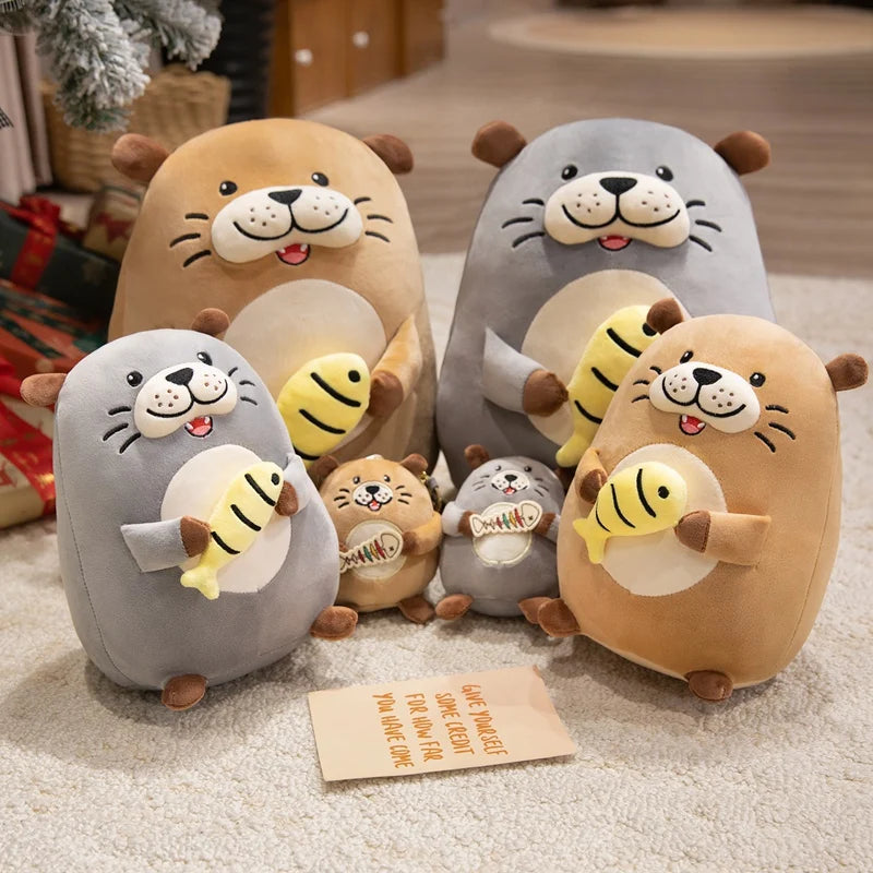 Adorably Otter Plush Kawaii Croaker Stuffed Pendant Lovely Animal Toys Backpack Deocr Soft Sofa Cushion Birthday Gifts for Kids