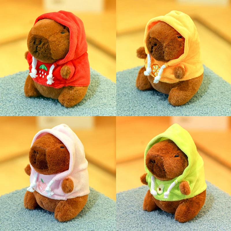 Cartoon Capybara Plush Keychain Bag Pendant Hanging Decoration Cute Stuffed Doll Toy Desktop Doll Ornament Car Keyring Kids Gift