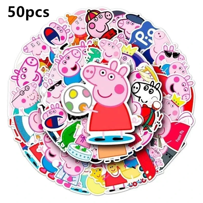 Peppa Pig Balloons Family Pink George Rebecca Susy Ballons Happy Birthday Banner Party Decoration Kids Cake Topper Tableware Toy