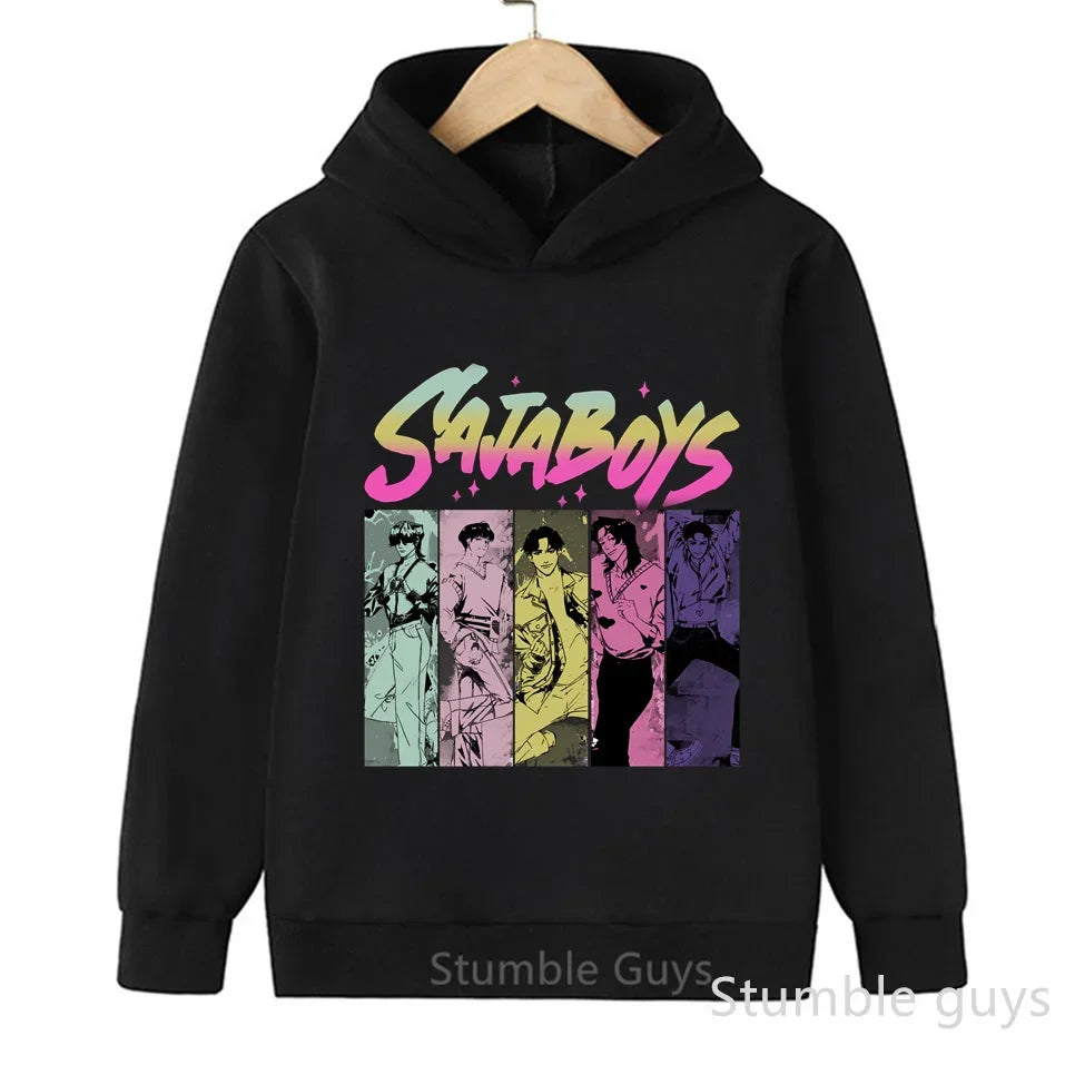 Kpop Demon Hunters Hoodie Set Kids Boys Girls Sportswear 3-12Y Autumn Anime Clothes