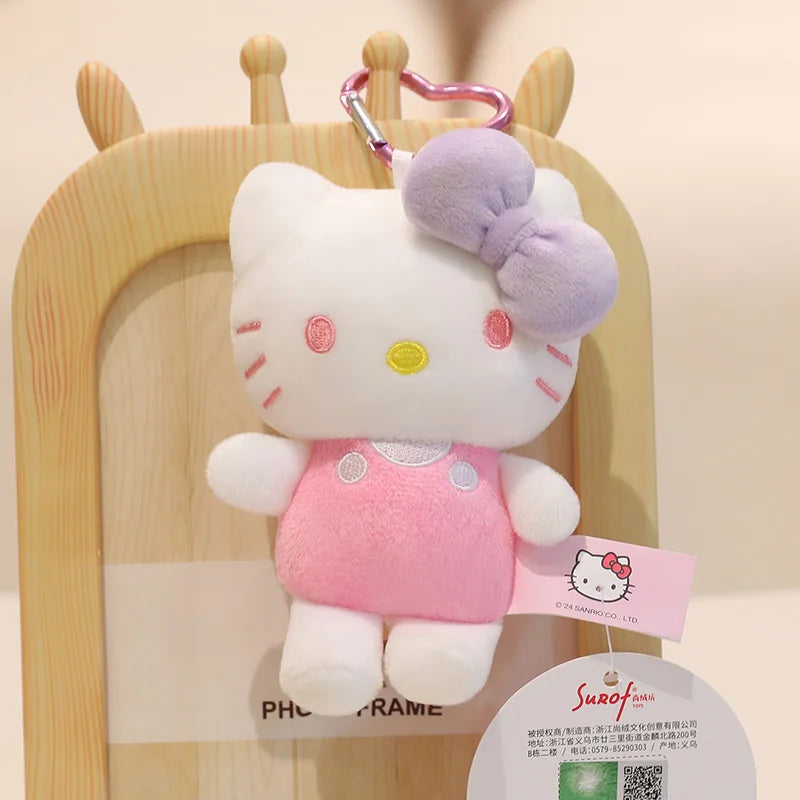Sanrio Hello Kitty Stuffed Toys Bag Pendant Accessories Cute Plush Toys Kitten Keyring Anime Keychain Kids Birthday Gift
