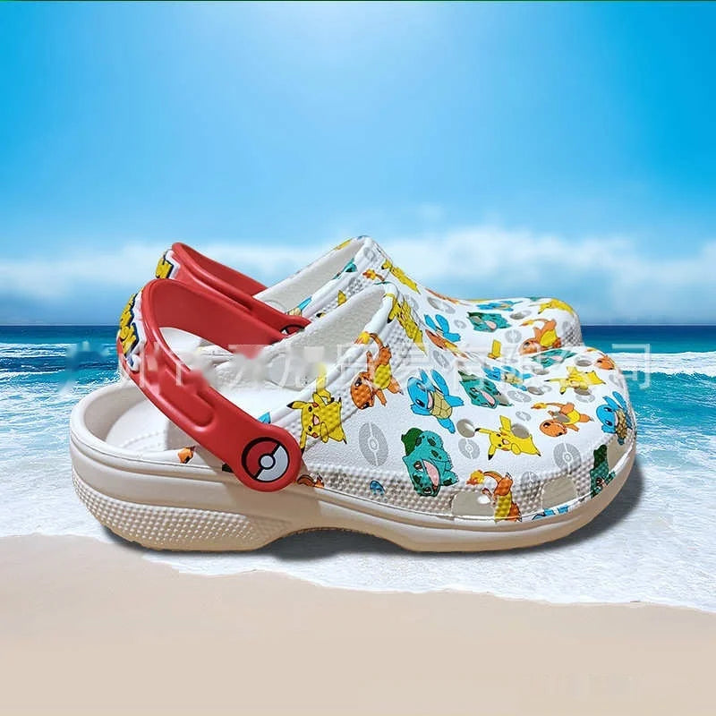 Pokemon Kawaii Pikachu Squirtle Breathable EVASandals for Kids - Anime Slippers for Home And Beach Summer Footwear Kids Gifts