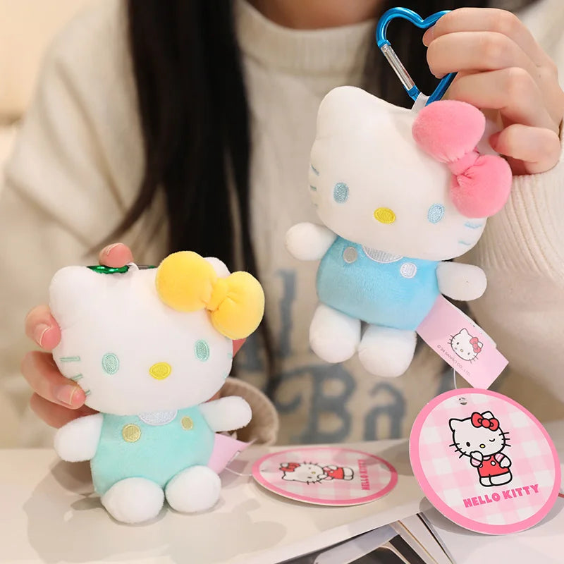Sanrio Hello Kitty Stuffed Toys Bag Pendant Accessories Cute Plush Toys Kitten Keyring Anime Keychain Kids Birthday Gift