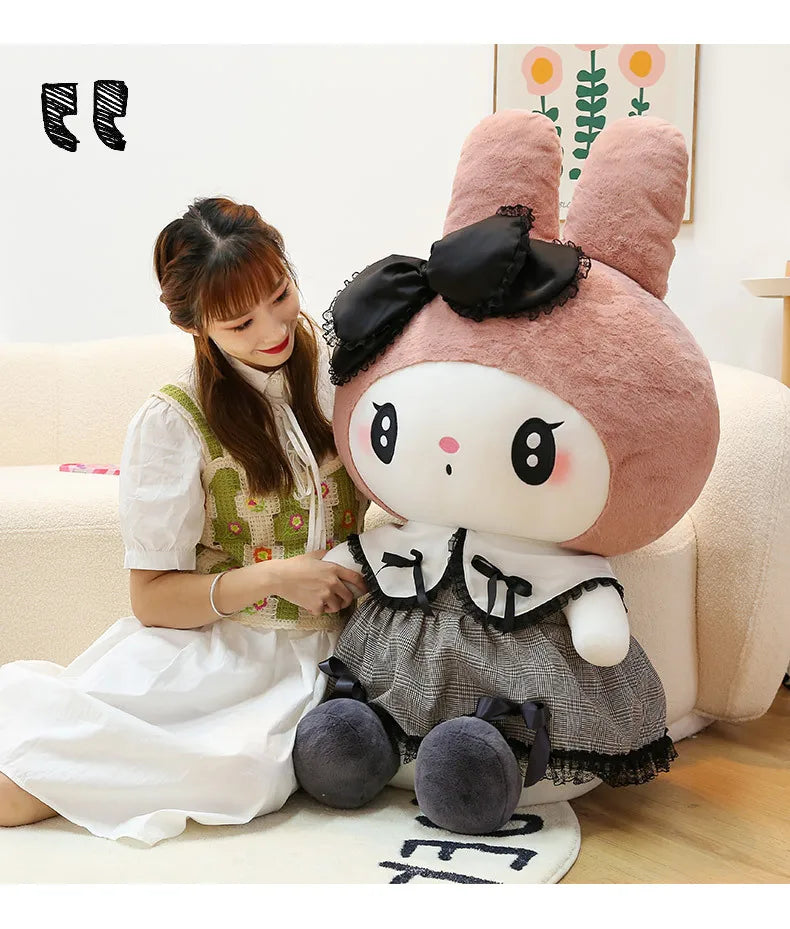 Oversized Sanrio Plushier Kuromi Melody Stuffed Toys Soft Throw Pillow Plush Dolls Kids Birthday Valentines Gifts for Girls