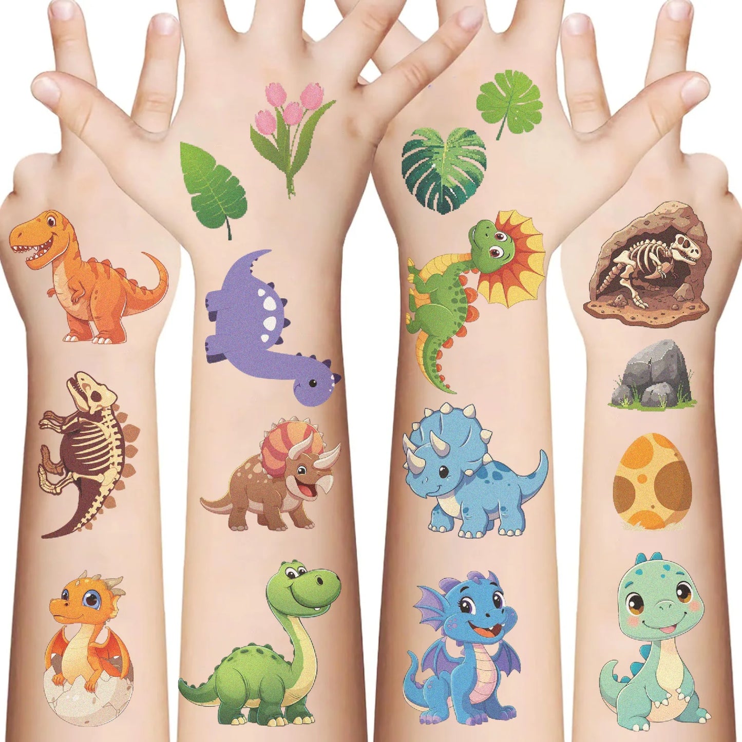 10 Sheets Dinosaurs Tattoo Sticker Temporary Fake Tattoo Arm Hands Body Waterdichte Tatouages Pour Kids Toy Gift