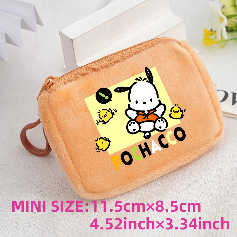 Cinnamoroll Badtz Maru Kuromi Plush Coin Purse Key Case Bag Kids Portable Mini Storage Bag Cute Gifts For Kids Clutch