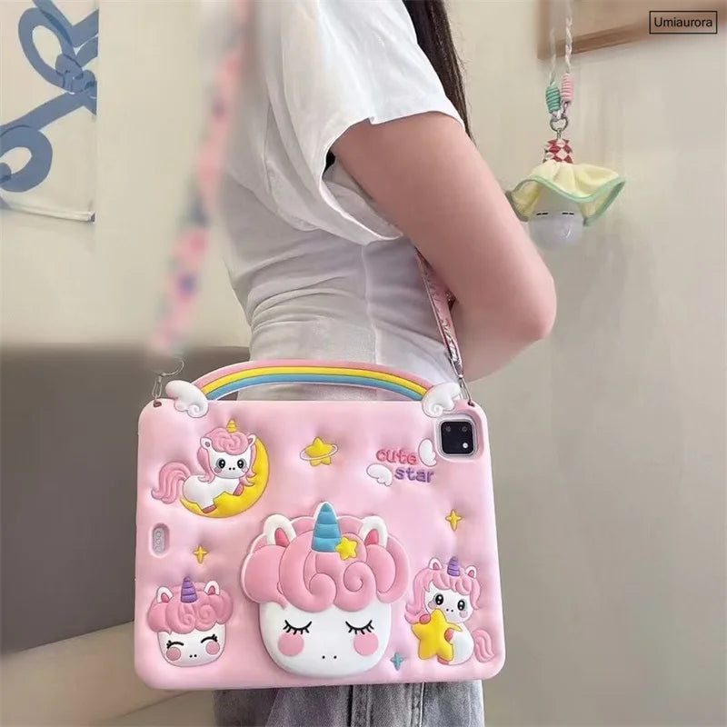 Cartoon Kids Cases For Huawei Matepad Pro 11 10.8 10.4 T10 T10S Mediapad T5 M5 Lite 8.0 10 10.1 Tablet Silicon Cover Stand Funda