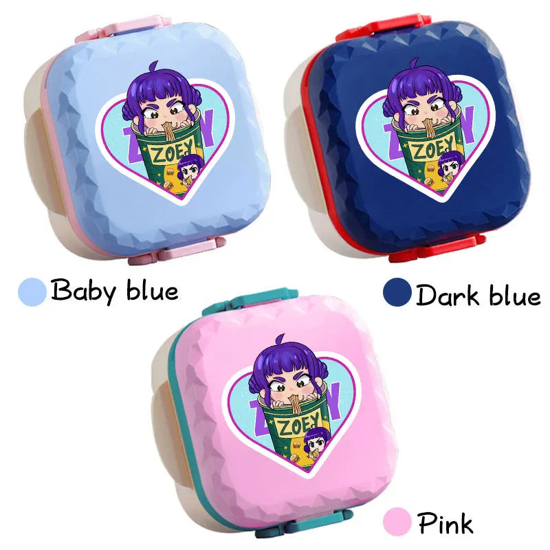 800ml For KPop Demon Hunters Lunch Box Microwave Heating Anime HUNTR/X Rumi Mira Zoey Bento Box BPA Free Comes with Tableware