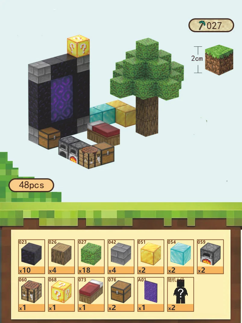 Magnetic Building Blocks Mine Cube Magnet World Set for Boy Girl Kid Age 3+ DIY Model Children Stem Montessori Sensory Toy