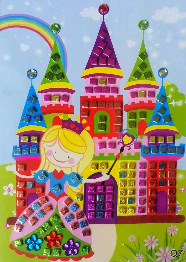 3/5Pcs Foam EVA Stickers 3D Crystal Acrylic Puzzle DIY Handmade Kids Art Cartoon Creative Educational party Toys For Children