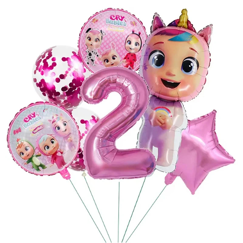 Cry Babiesed Birthday Party Decorations Tableware Set Paper Plates Balloon Banner Tablecloth Backdrop Baby Shower Party Supplies