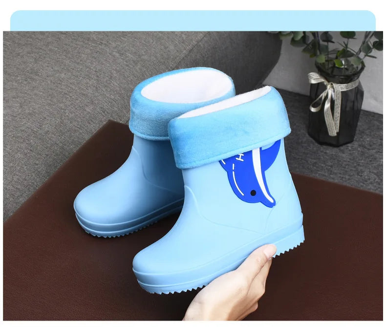 Unicorn Rain Boots Kids Boy Girls Rubber Boots New Cartoon Snow Boots For Children Waterproof Shoes Non-slip Baby Water Shoes