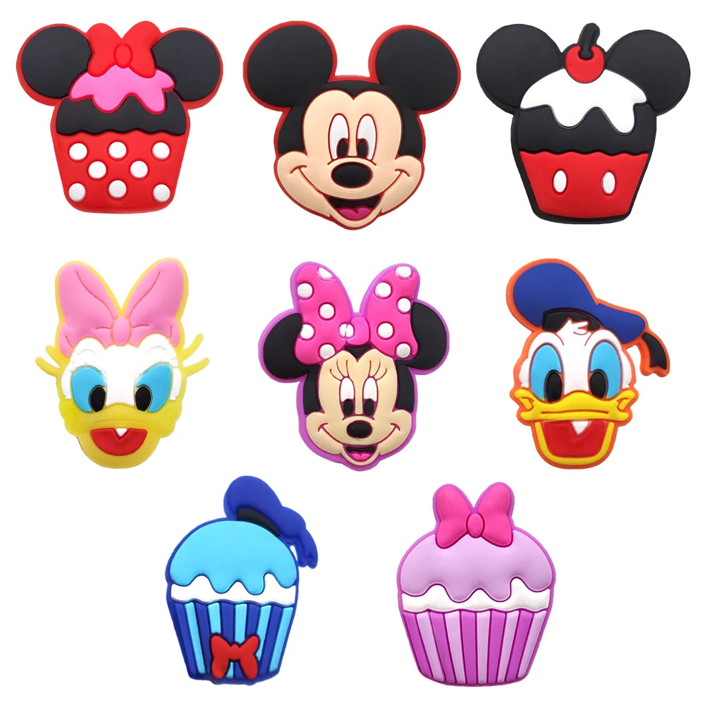 Cartoon MINISO 1PCS Popular Characters Disney Mouse DIY Stitch Funny Bear Shoe Charms Decorate Kids Accessories Boys Party Gifts