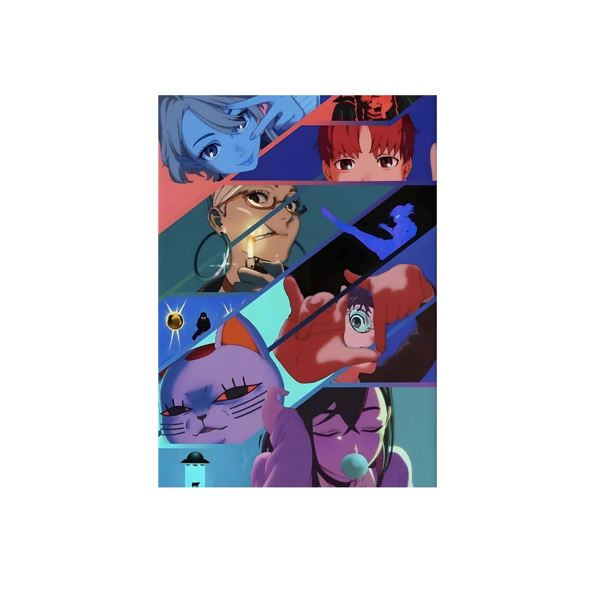 Anime Dandadan Characters Wall Art Print Poster Neon Aesthetic Collage Canvas Painting Home Decor Art Poster Fans Gifts-unframed