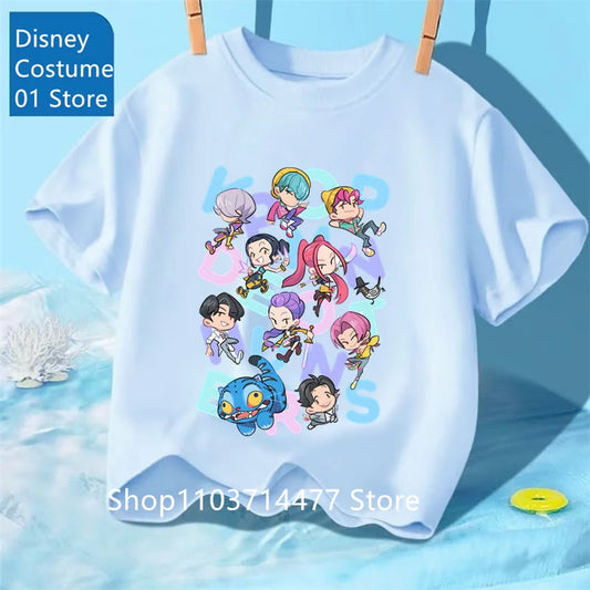 Children's Clothing KPop Demon Hunters Fans Gifts Kids Clothes Fashion Casual Tops 2025 Hot Movie Soft Baby Girls T Shirt