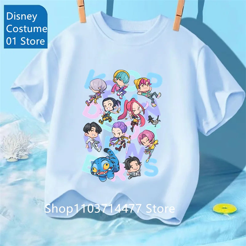 Children's Clothing KPop Demon Hunters Fans Gifts Kids Clothes Fashion Casual Tops 2025 Hot Movie Soft Baby Girls T Shirt