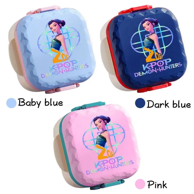 800ml For KPop Demon Hunters Lunch Box Microwave Heating Anime HUNTR/X Rumi Mira Zoey Bento Box BPA Free Comes with Tableware