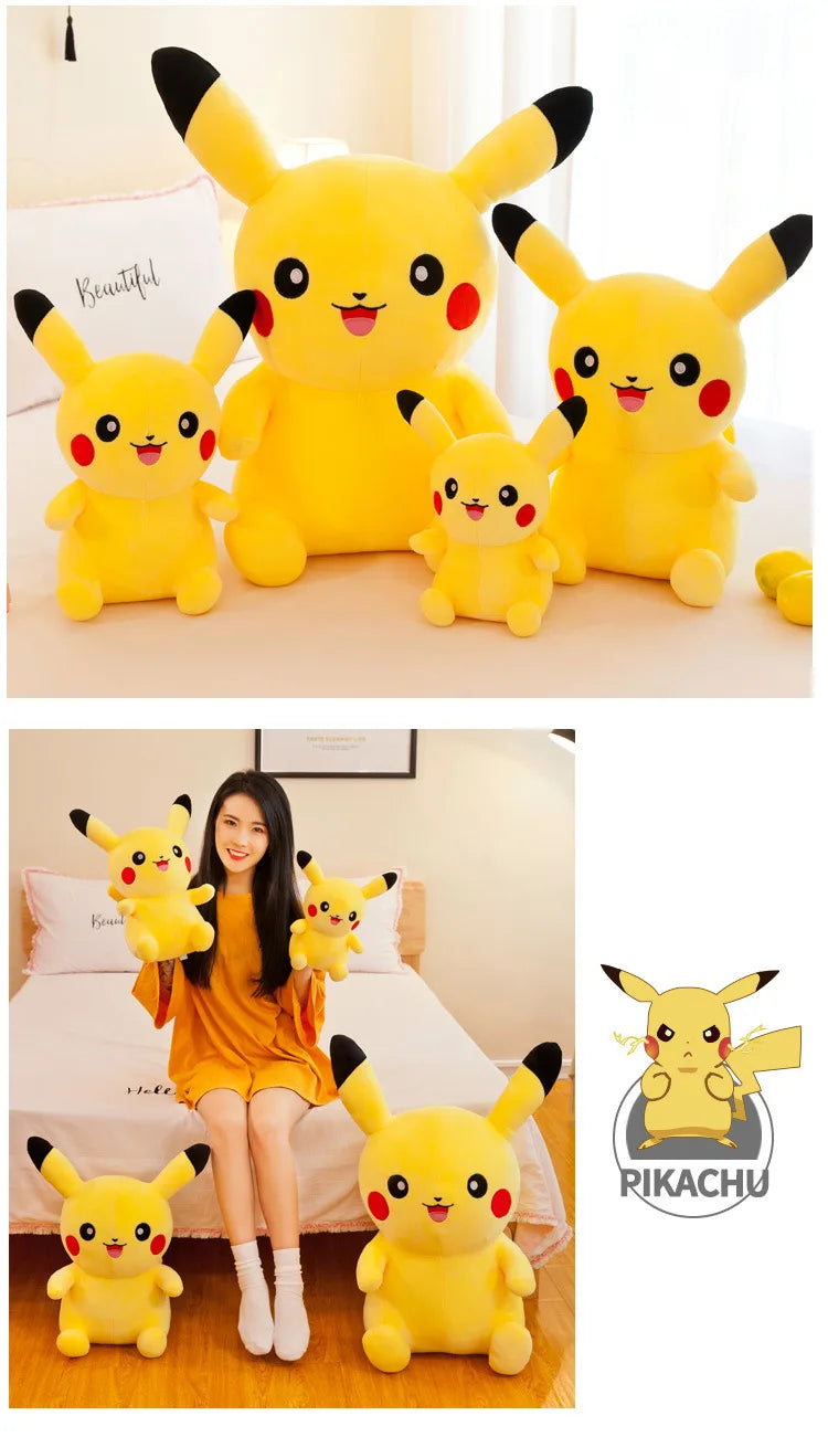 25cm Pokemon Pikachu Plush Toys Kawaii Japan Anime Elf Plush Doll Soft Stuffed Cartoon Pikachu Doll Birthday Gift For Kids Girls