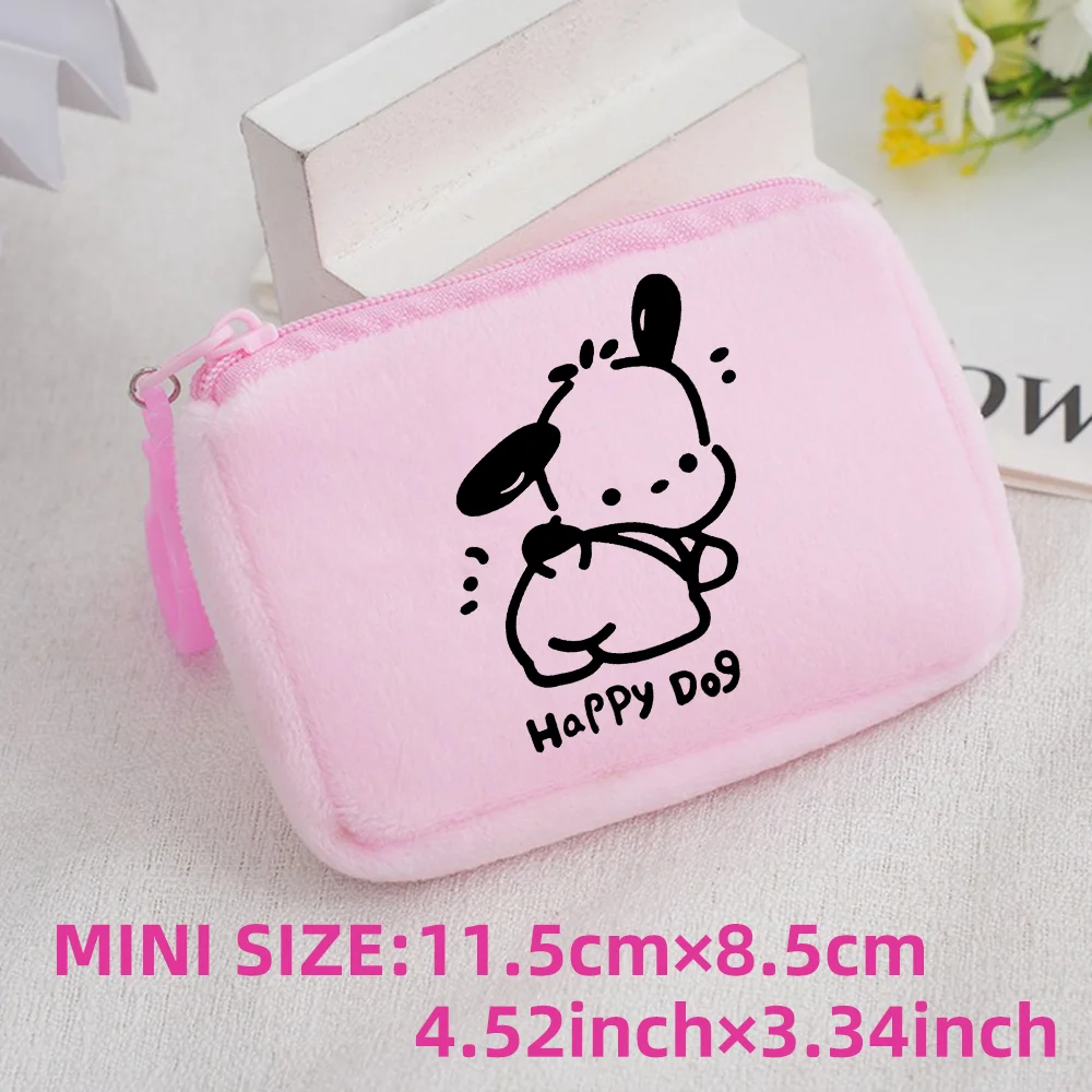 Cinnamoroll Badtz Maru Kuromi Plush Coin Purse Key Case Bag Kids Portable Mini Storage Bag Cute Gifts For Kids Clutch