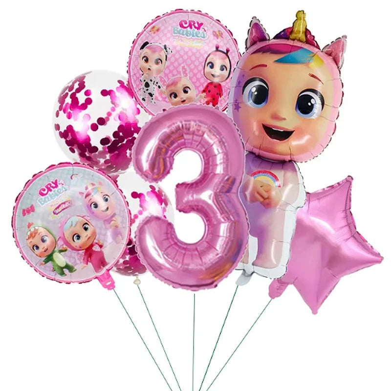 Cry Babiesed Birthday Party Decorations Tableware Set Paper Plates Balloon Banner Tablecloth Backdrop Baby Shower Party Supplies