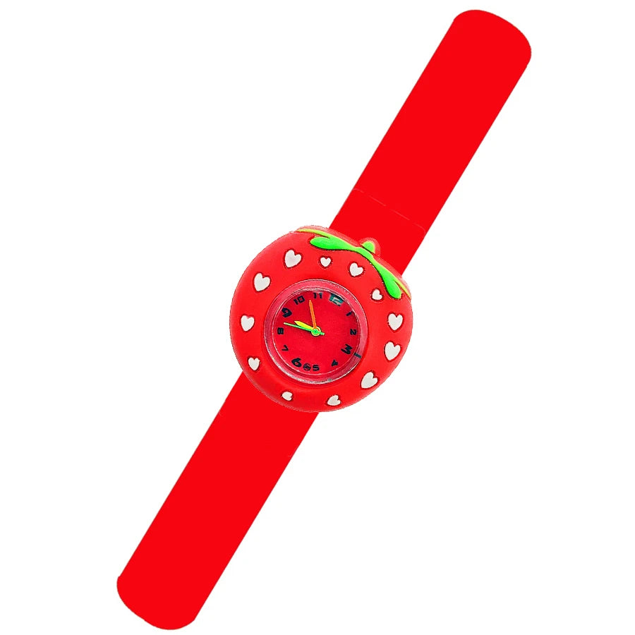 Baby Watch 3D Cartoon Kids Birthday Gift 2-15 Years Old Girl Boy Children Study Time Toy Watch Clock Free Spare Battery