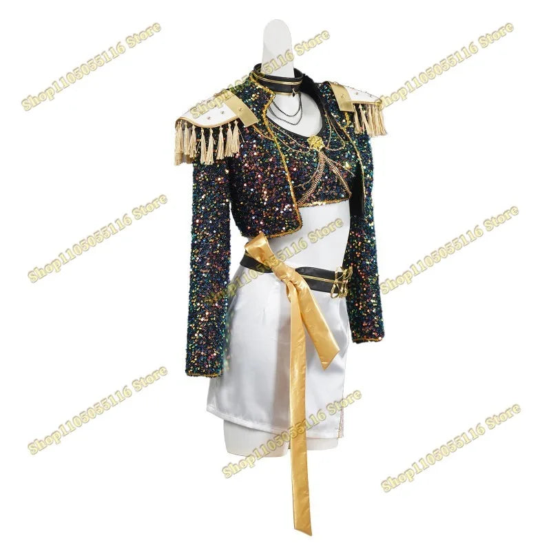 KPop Zoey Cosplay Costume Wig Shoes Black Coat Singing Suit Song-Promotion Costume Women Halloween Party Role Playing Outfit