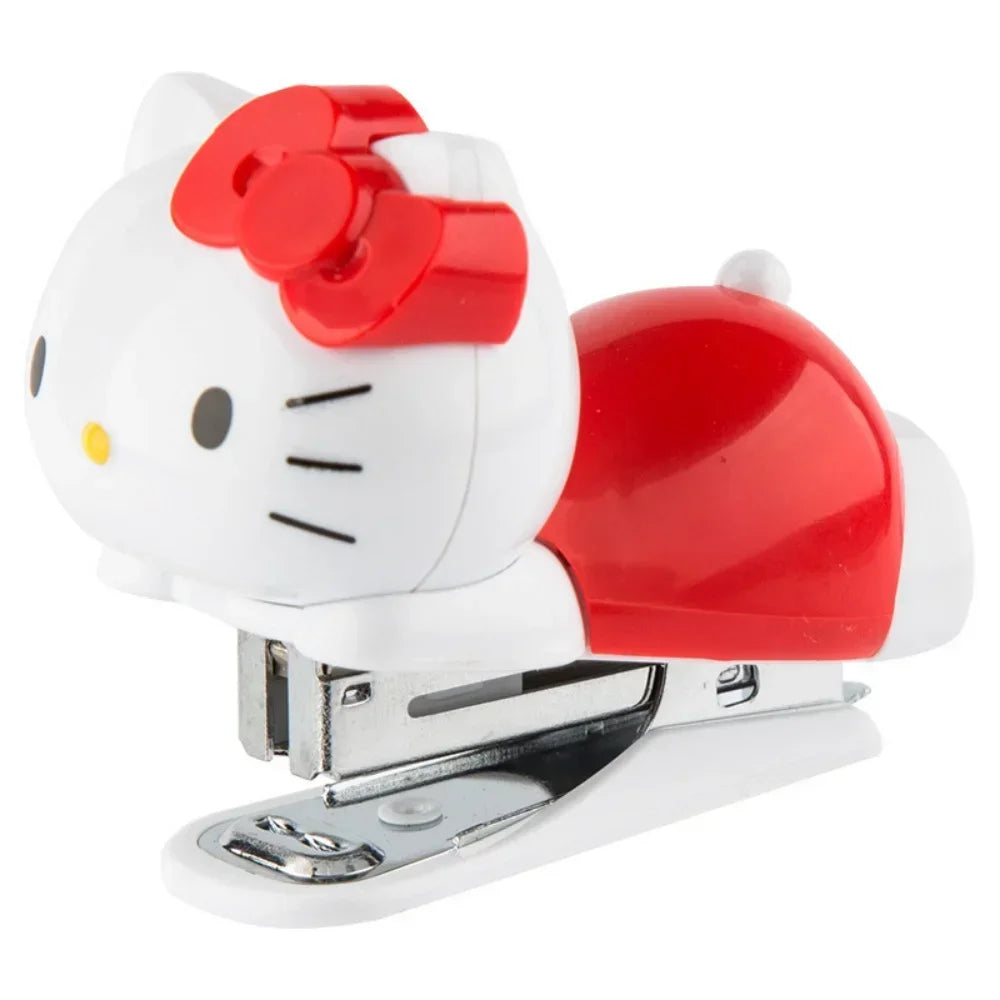 Hello Kitty Sanrio Mini Stapler Set Portable Compact Adorable Design for School Office Stationery Supply Kids Girls Gift Present