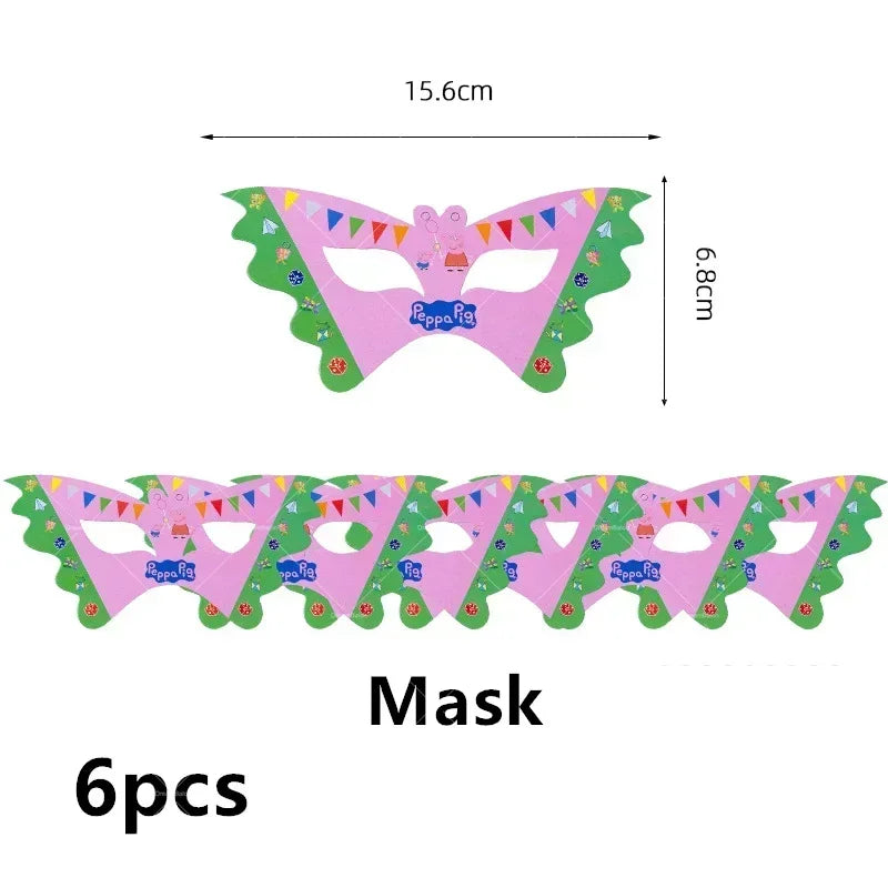 Peppa Pig Balloons Family Pink George Rebecca Susy Ballons Happy Birthday Banner Party Decoration Kids Cake Topper Tableware Toy