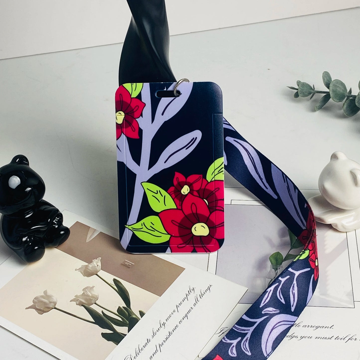 Anime Card Holder Neck Strap Lanyard Keychain ID Bus Credit Card Pass Hang Rope Lariat Keyrings Lanyard Accessories