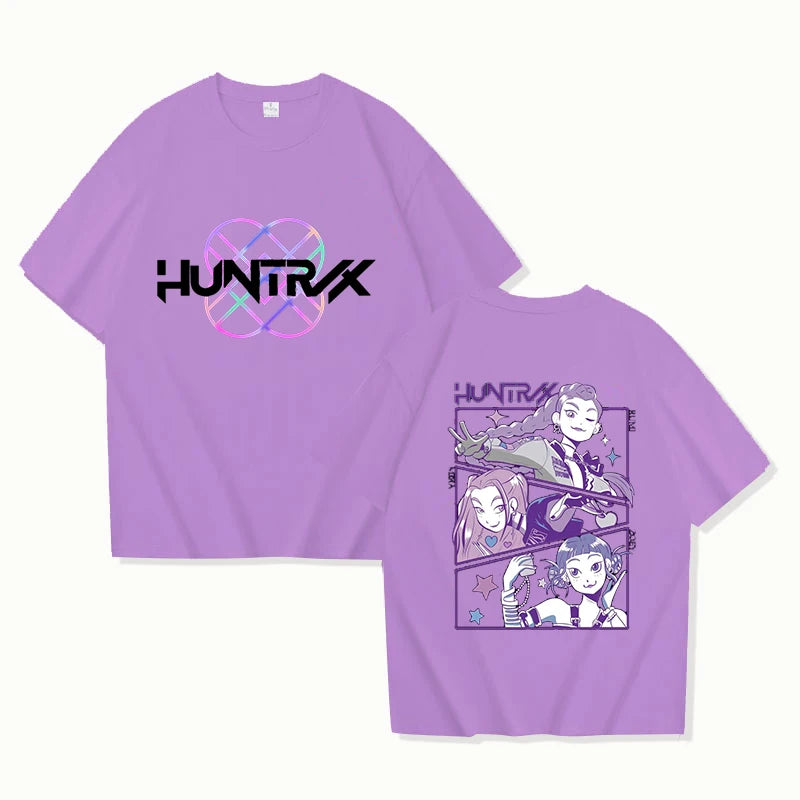 HOT Kpop Huntrix T-Shirt Men Women Fashion Harajuku T Shirt Summer Cool Short Sleeve Hip Hop Top Tee