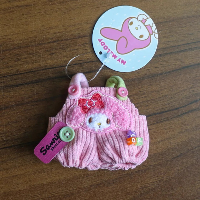 For 17cm Labubu Doll Clothes Cute Overalls Sanrio Hello Kitty Kuromi Cinnamoroll Clothes Doll Clothes for Dolls Kids Gifts