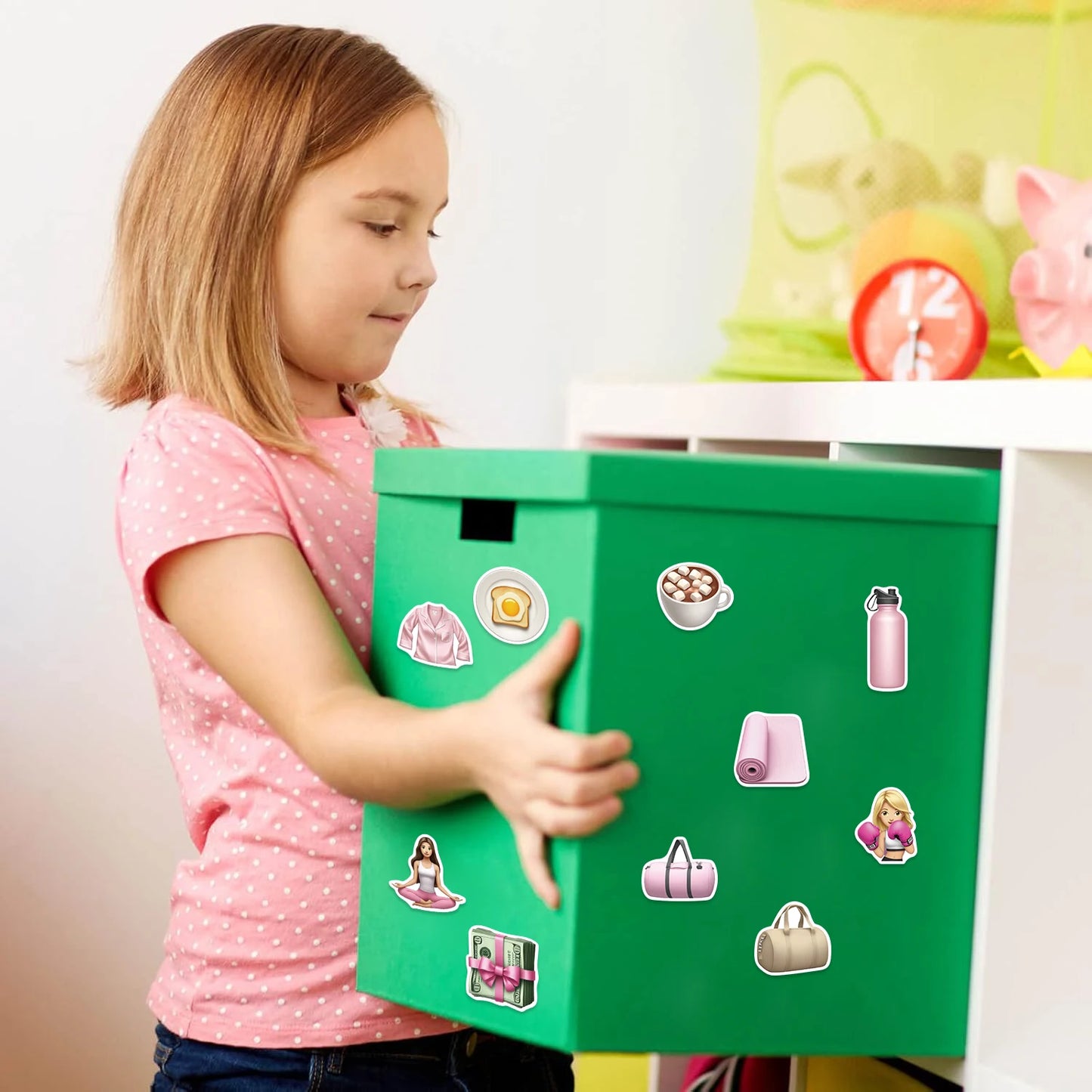 50PCS Sports Fitness Incentive Stickers Cool Girl Stickers GYM PVC Stickers Cartoon Graffiti Decoration Laptop Guitar Waterproof