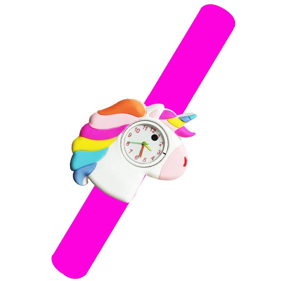 Baby Watch 3D Cartoon Kids Birthday Gift 2-15 Years Old Girl Boy Children Study Time Toy Watch Clock Free Spare Battery