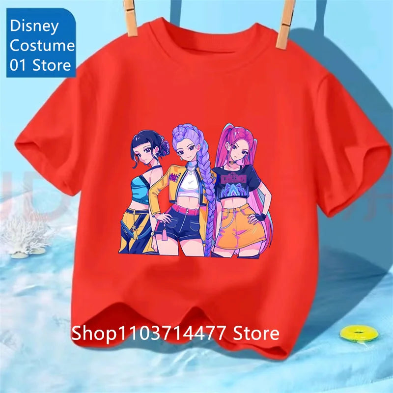 Children's Clothing KPop Demon Hunters Fans Gifts Kids Clothes Fashion Casual Tops 2025 Hot Movie Soft Baby Girls T Shirt