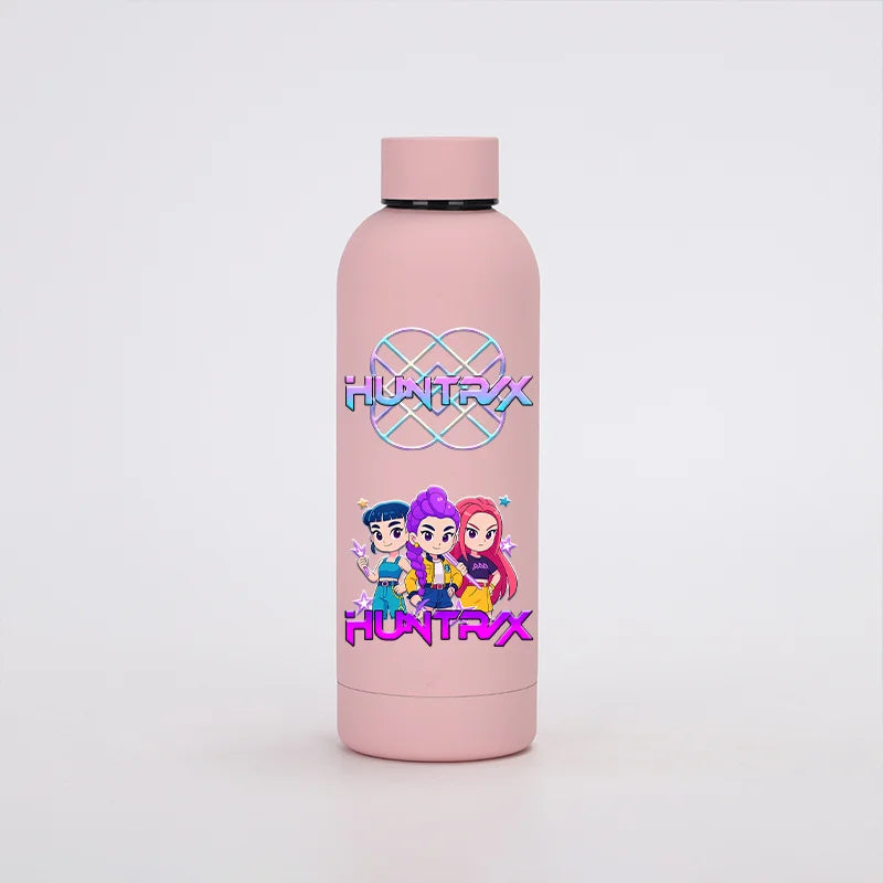 KPop Demon Hunters Kids Sports Water Cup Cute Anime Women Drinking Bottles Huntrix Rumi Zoey Cartoon Print Bottle Birthday Gift