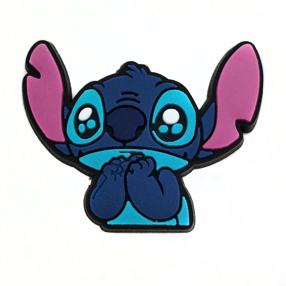 Cartoon MINISO 1PCS Popular Characters Disney Mouse DIY Stitch Funny Bear Shoe Charms Decorate Kids Accessories Boys Party Gifts