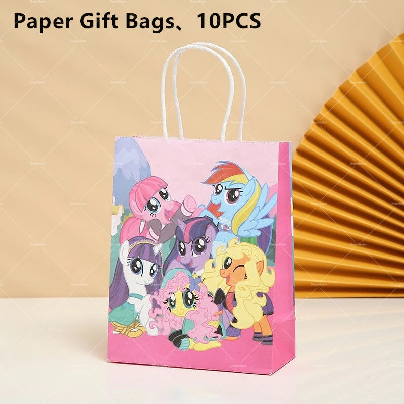 My Little Pony Foil Balloon Happy Birthday Latex Ballon Banner Party Decoration Cake Topper Supplies Backdrop Disposable Kid Toy