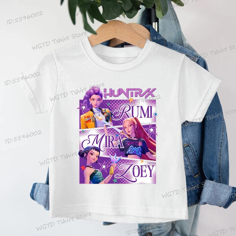 Children's Clothing KPop Demon Hunters Fans Gifts Kids Clothes Fashion Casual Tops 2025 Hot Movie Soft Cotton Baby Girls T Shirt