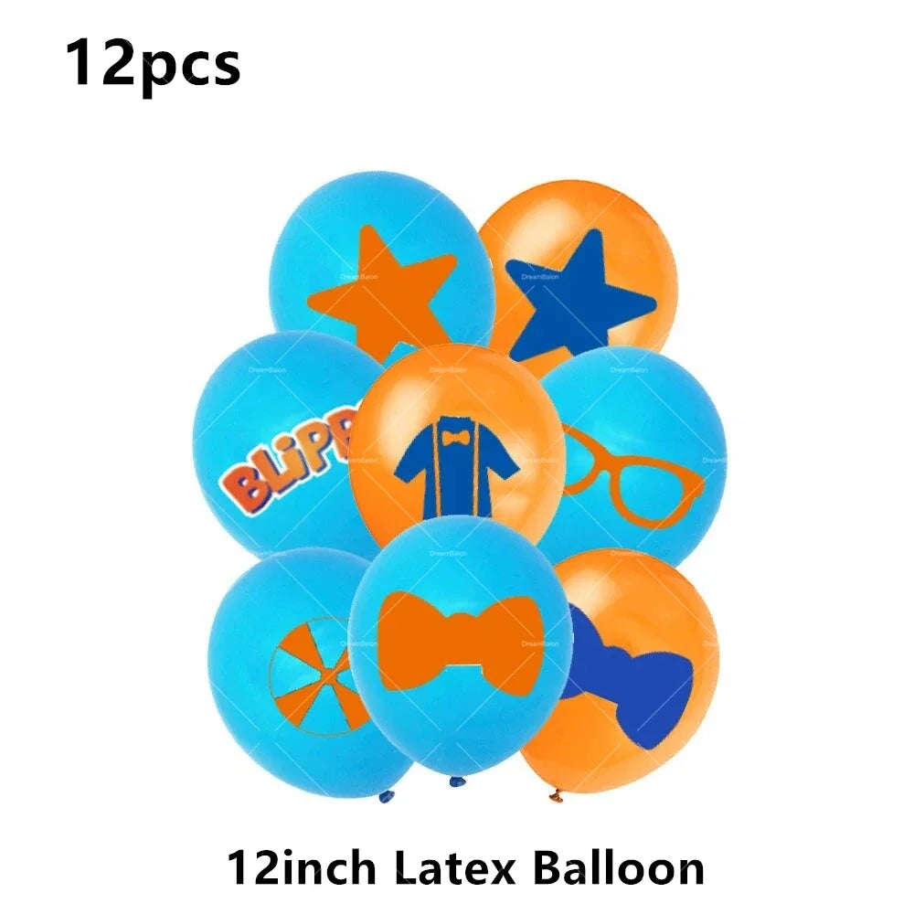 Blippiing Foil Balloon Happy Birthday Banner Decoration Party Supplies Backdrop Cake Toppers Disposable Tableware Latex Ballons