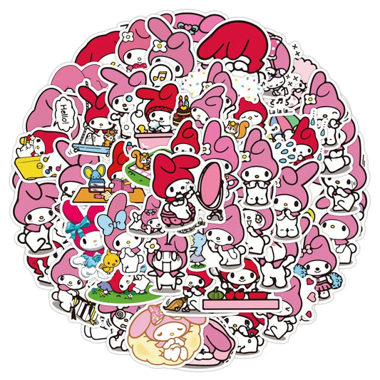 10/30/50PCS Sanrio My Melody Stickers Cartoon Kids Toy Graffiti Decals DIY Suitcase Skateboard Notebook Phone Cute Sticker Gift