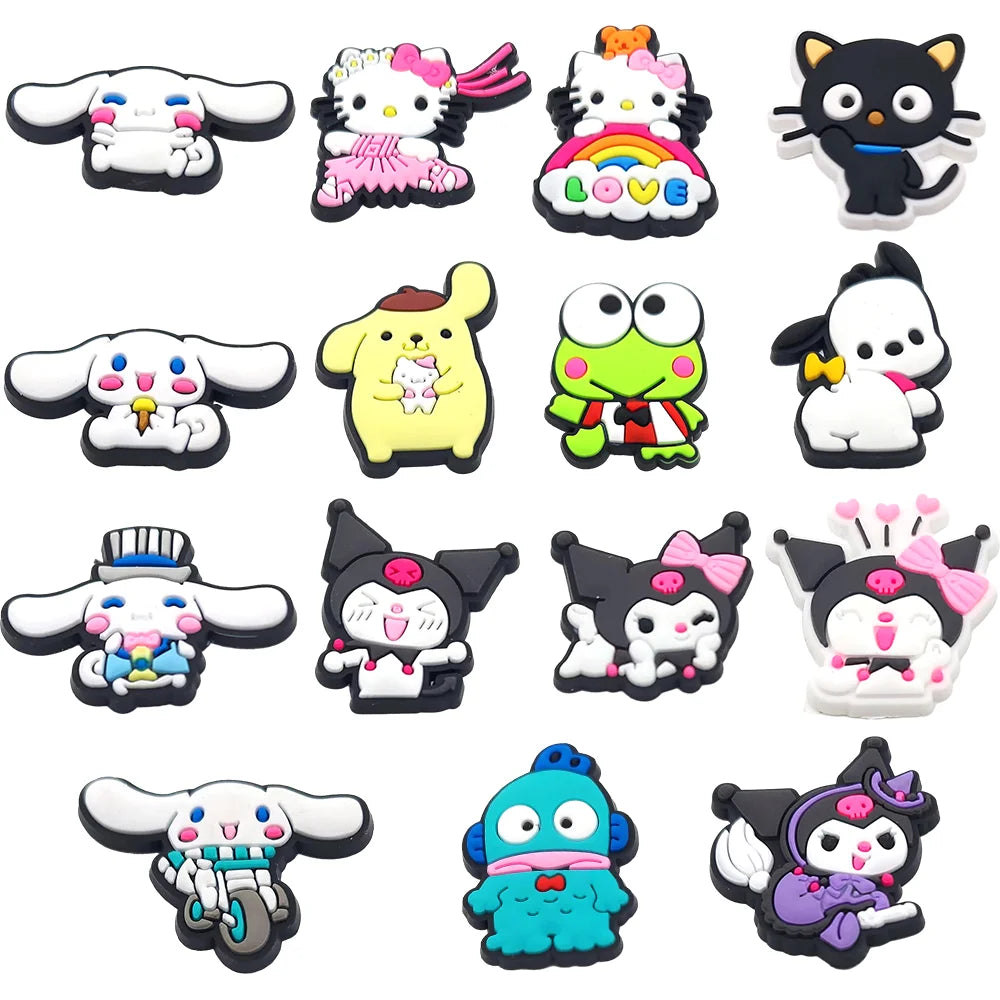 MINISO Hello Kitty Sanrio cartoon 1pcs cute shoe charms Accessories buckle clogs sandals pin decorate kids girls gift