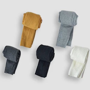 Toddler Girls Cotton Cable Knit Leggings Classic Solid Footless Tights Ankle Length Pants for Kids