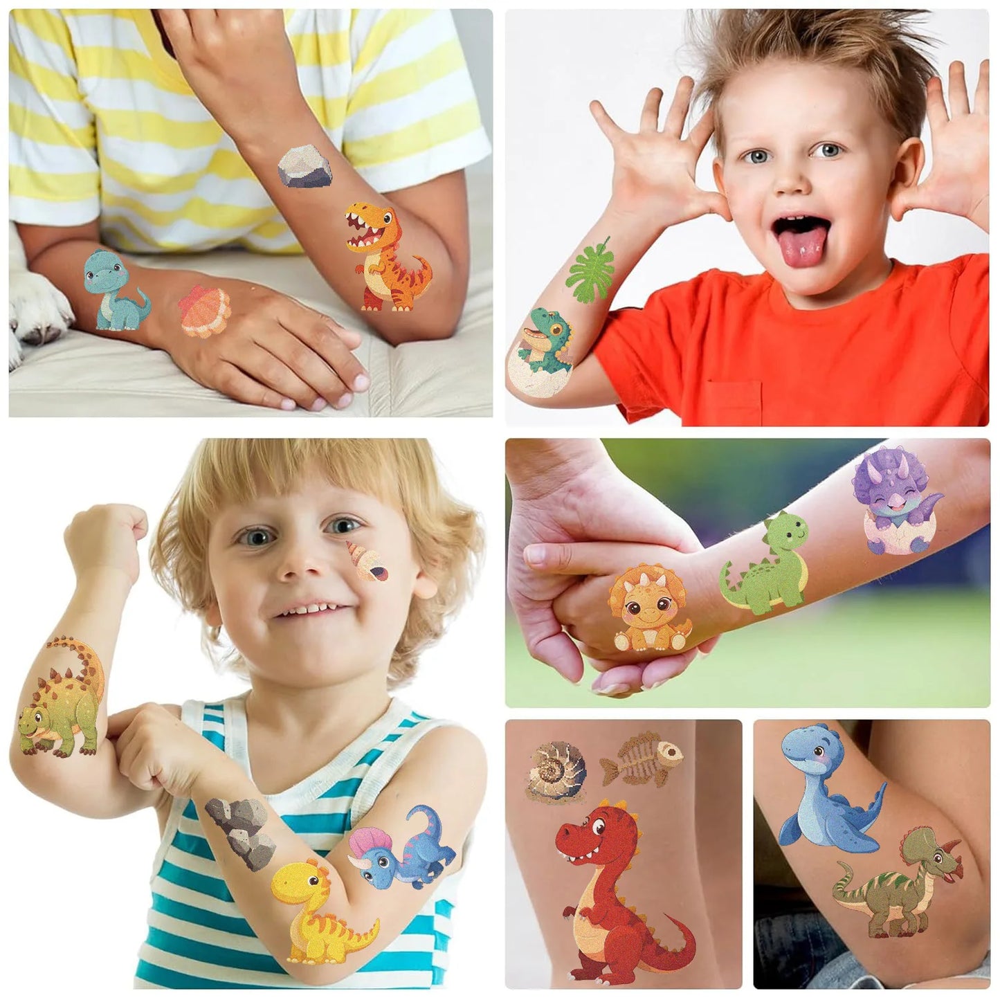 10 Sheets Dinosaurs Tattoo Sticker Temporary Fake Tattoo Arm Hands Body Waterdichte Tatouages Pour Kids Toy Gift