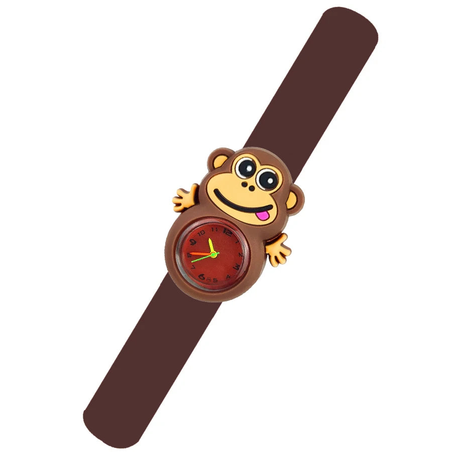 Baby Watch 3D Cartoon Kids Birthday Gift 2-15 Years Old Girl Boy Children Study Time Toy Watch Clock Free Spare Battery