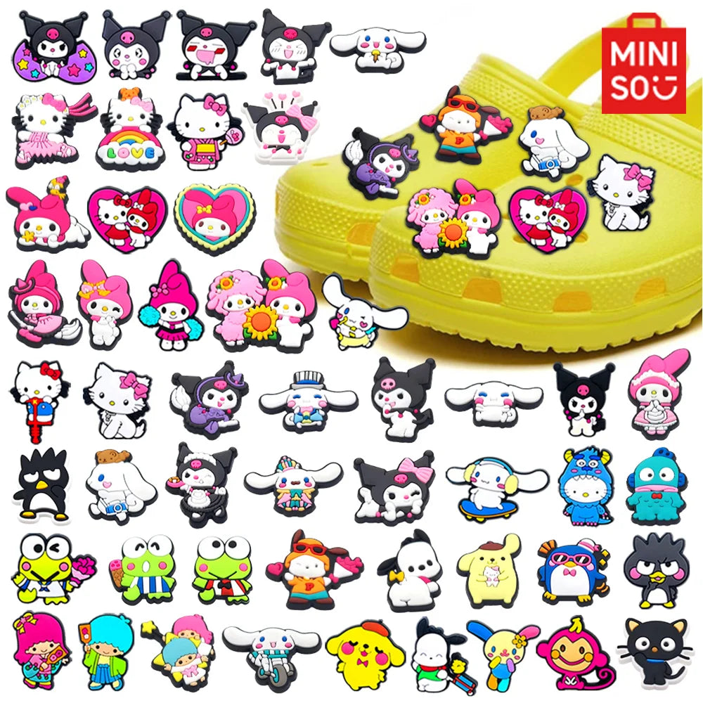 MINISO Hello Kitty Sanrio cartoon 1pcs cute shoe charms Accessories buckle clogs sandals pin decorate kids girls gift